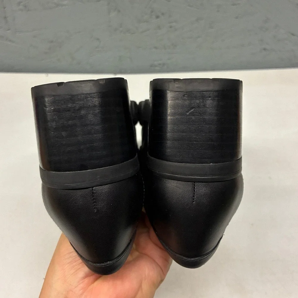 Coach Colleen Platform Lug Sole Loafers Womens 7 Black Leather CC948 Chunky